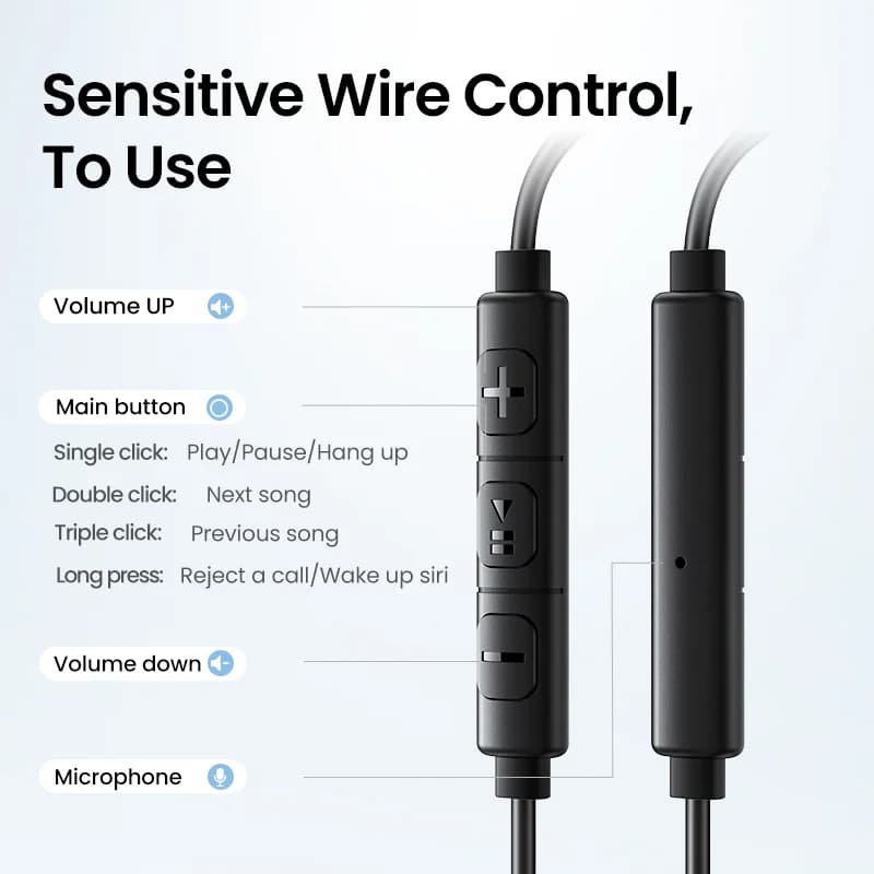 Semiåpne ledede ørepropper med 3,5 mm jack og mikrofon