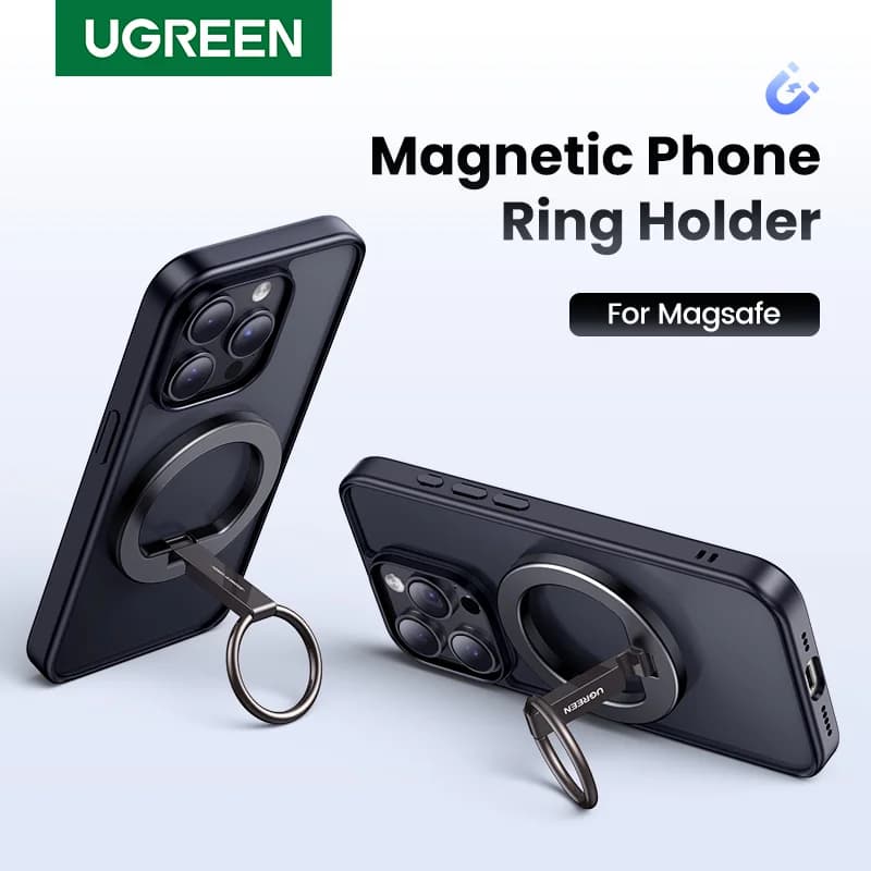 Magnetisk telefonringholder, 360° roterbar stativ