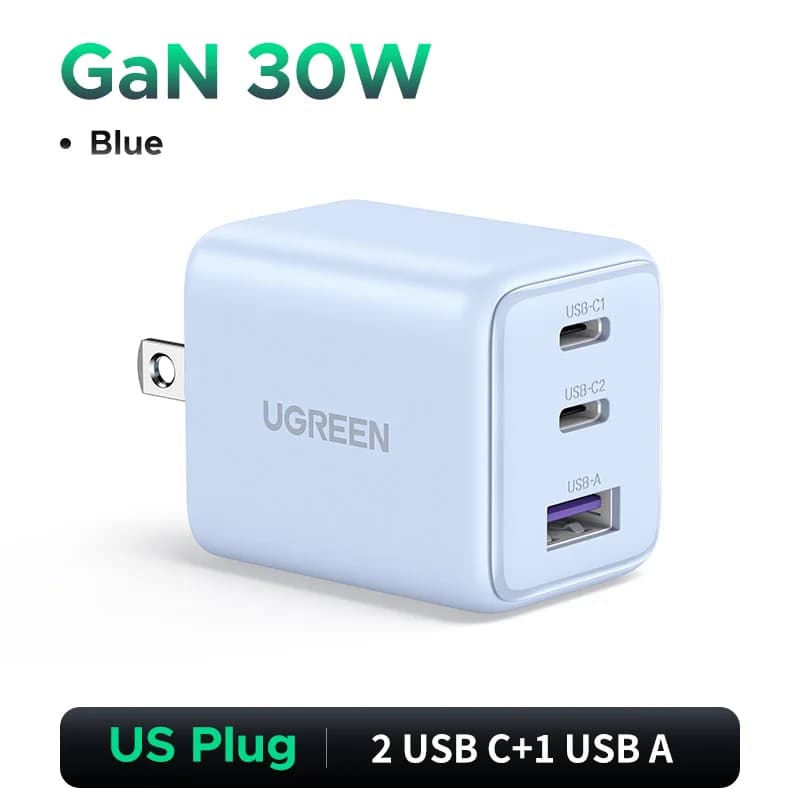 30W GaN USB-C vegg-lader, PD 3.0