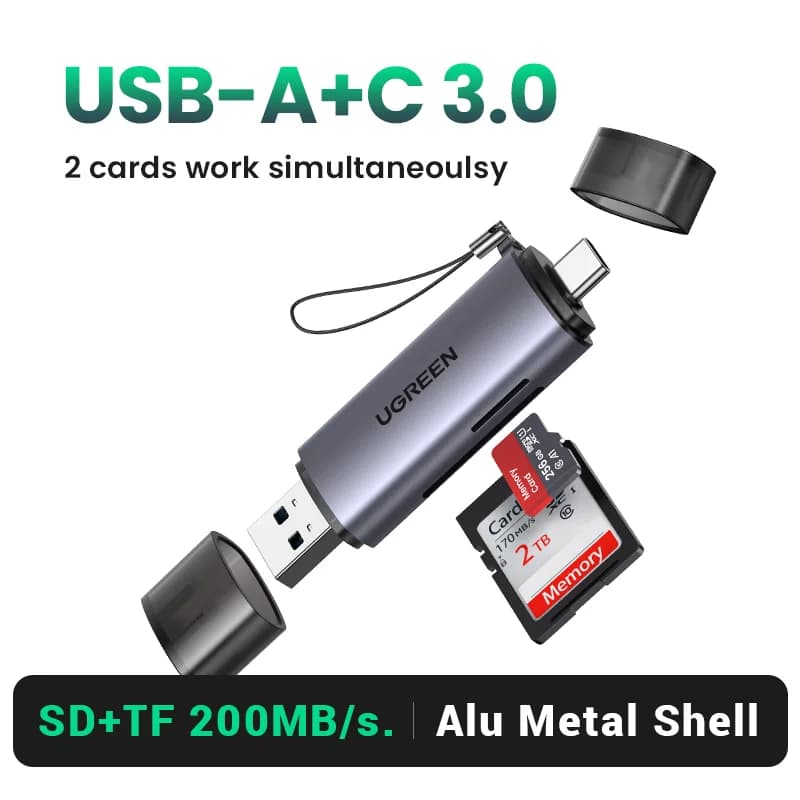 USB 3.0 & USB-C SD/MicroSD-kortleser