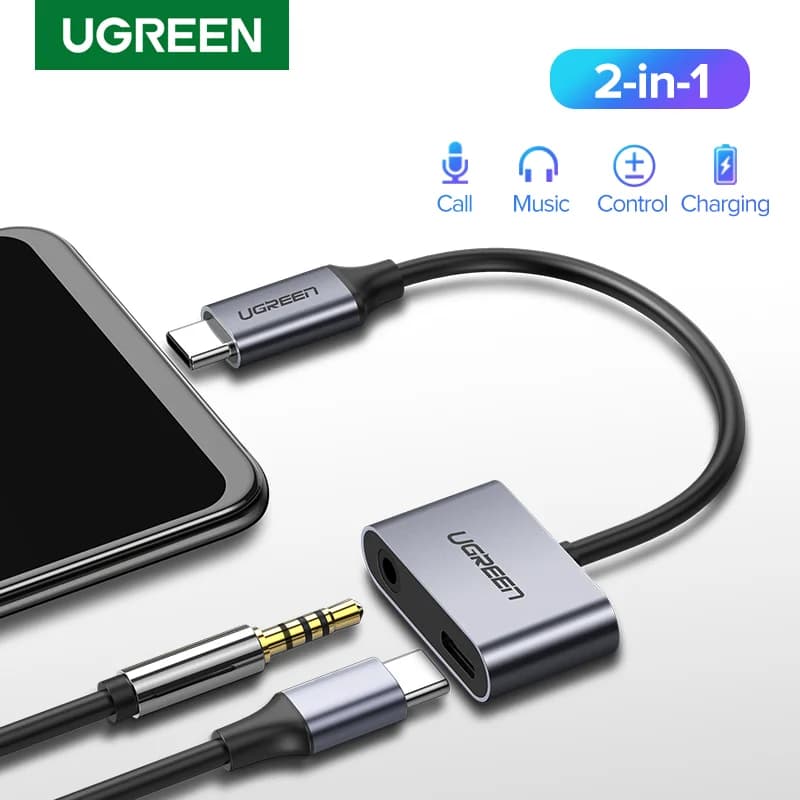 USB-C til 3,5 mm AUX lydkabeladapter